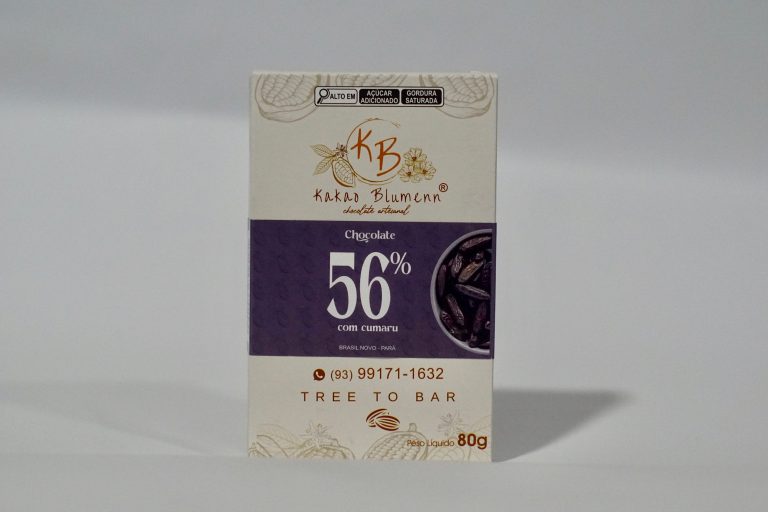 Chocolate 56% cacau com cumaru Kakao Blumenn – barra artesanal