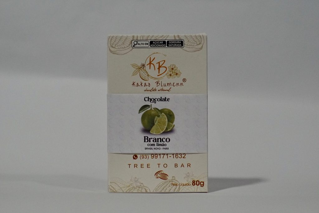 Chocolate branco com limão Kakao Blumenn – barra artesanal