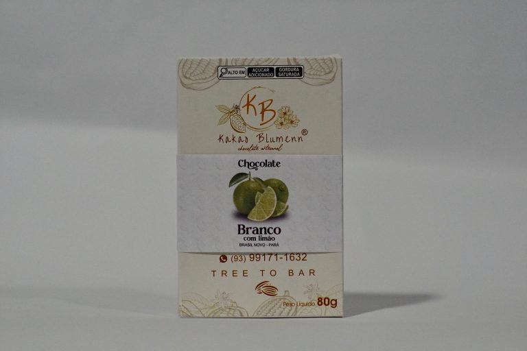Chocolate branco com limão Kakao Blumenn – barra artesanal